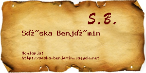 Sáska Benjámin névjegykártya