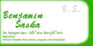 benjamin saska business card